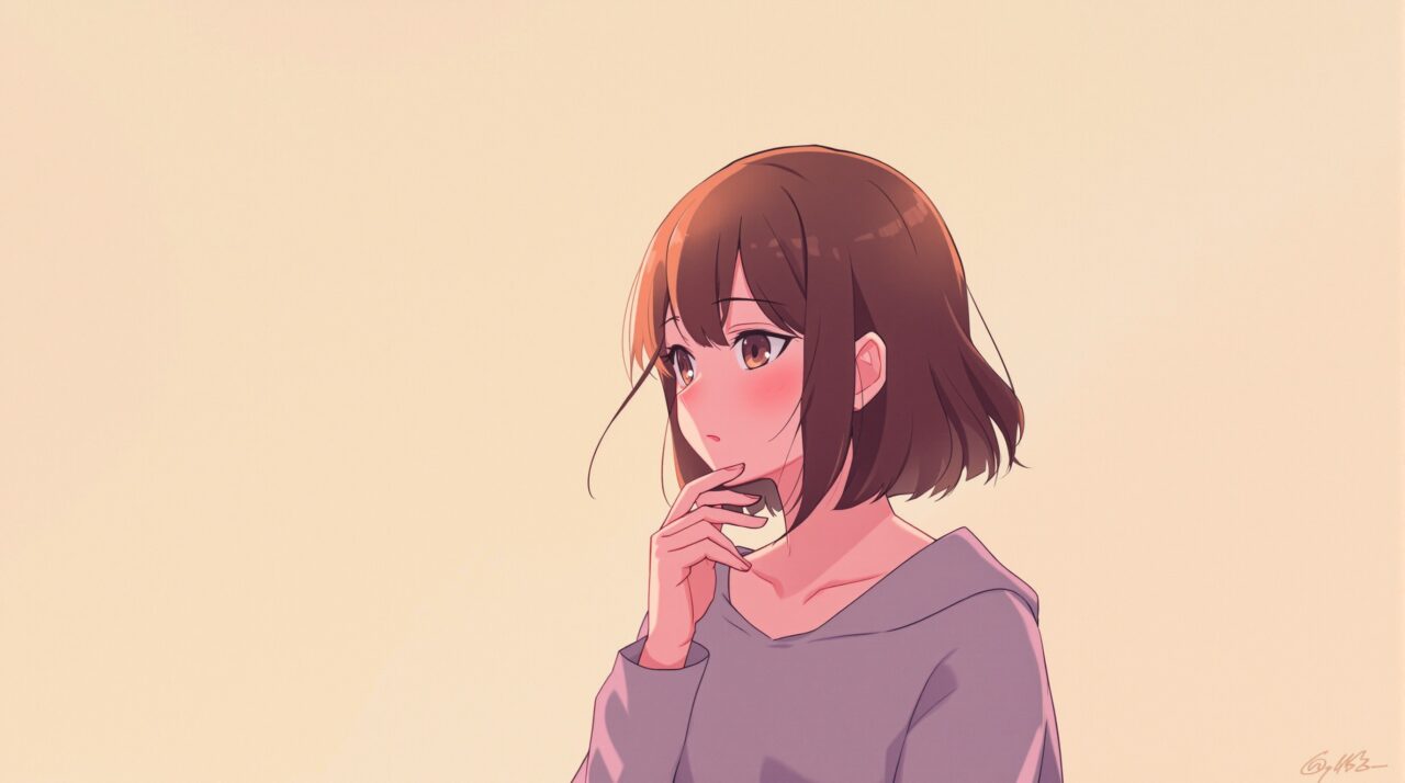 恋愛で優先されず悩む女性の繊細な心情を描いたイメージイラスト