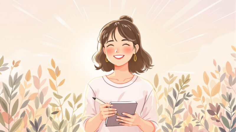 思考のクセに気づいて恋愛がラクになった女性のイラスト
