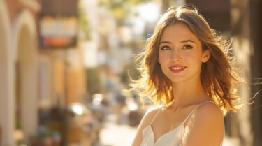 女性らしさを自然体で楽しむ、自信に満ちた若い女性