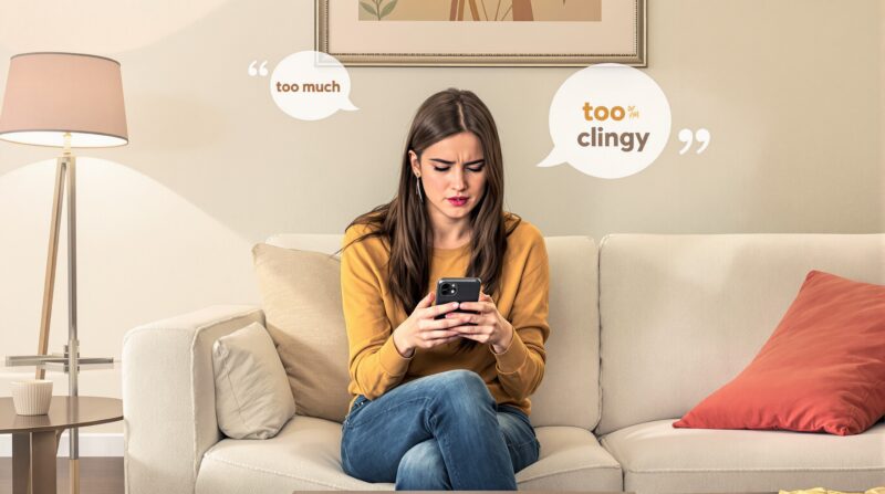 自分に「重い」とレッテルを貼ってしまっている女性のイメージ