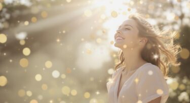 自己投資を“自信貯金”として積み重ね、自信に満ちた笑顔を見せる女性のイメージ