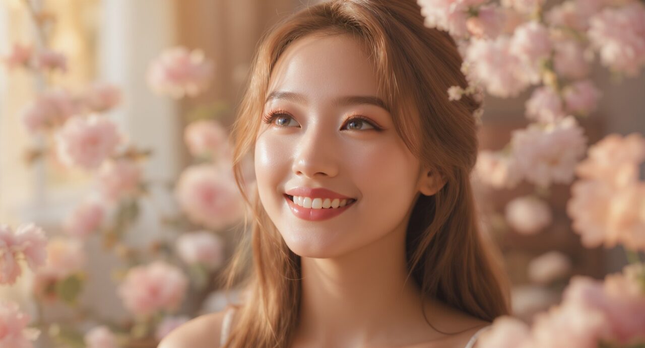 愛される女性のイメージイラスト（優しさと笑顔）