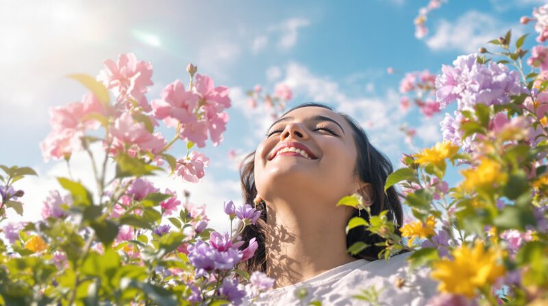 自己肯定感が低くても愛される希望を象徴する女性のイラスト