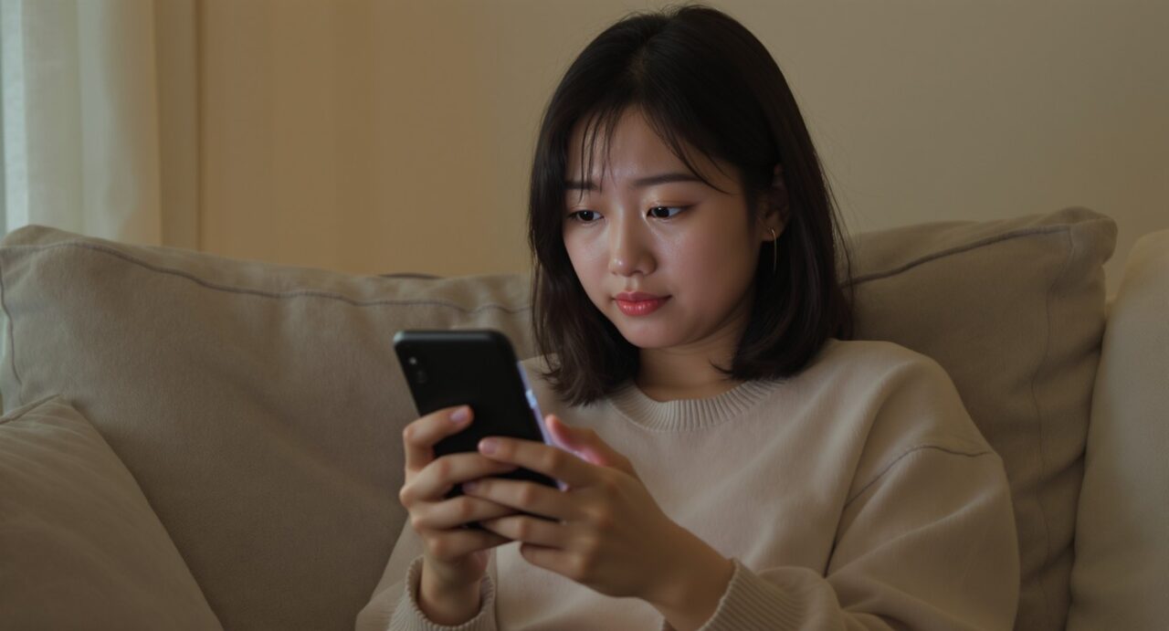 SNSを見て落ち込み自己肯定感を失う女性