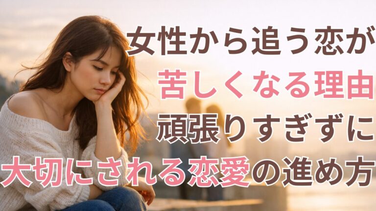 女性から追う恋が苦しくなる理由｜頑張りすぎずに大切にされる恋愛の進め方