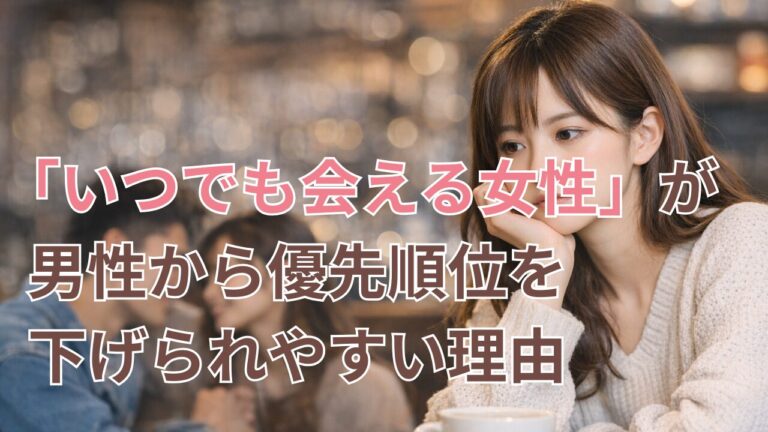 いつでも会える女性が男性から優先順位を下げられる恋愛のイメージ