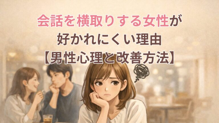 会話を横取りする女性の悩みをイメージしたアイキャッチ画像