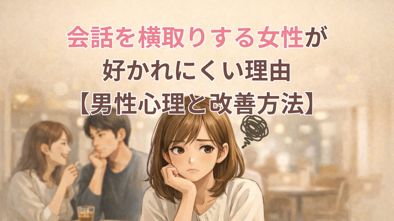 会話を横取りする女性の悩みをイメージしたアイキャッチ画像
