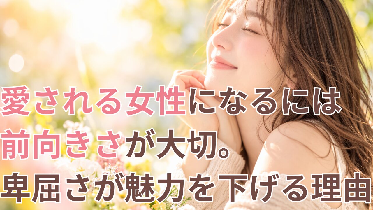 愛される女性になるには前向きさが大切。卑屈さが魅力を下げる理由